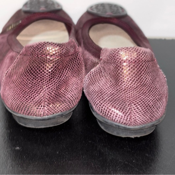 Clarks Artisan Flats Womens Size 8 Leather Suede Ballet Candra Burgundy Shoes - Picture 8 of 9